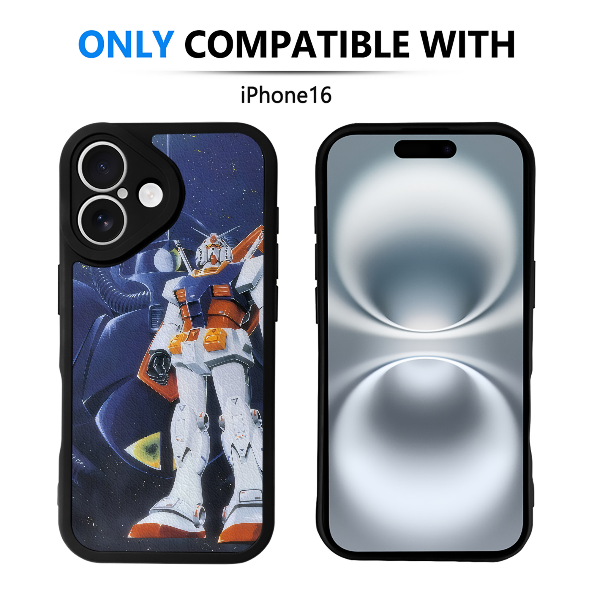 （画像用） 機動戦士ガンダム Mobile Suit Gundam 【iPhone 16シリーズ対応】シリコンスマホケース（レザー調） 材質：シリコン